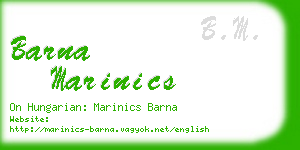 barna marinics business card